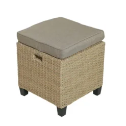 6pc Outdoor Wicker Conversation Set With Arm Chairs, Sofa, Ottomans & Coffee Table - Brown - GODEER -Crosley shop GUEST 599404dc caaa 4ad3 a6bd 62ca25214203