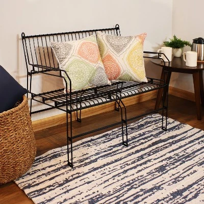 Sunnydaze Decor Sunnydaze Indoor/Outdoor Modern Furniture Steel Wire Patio Bench - Black - 30.75" H 5 Sunnydaze Decor Sunnydaze Indoor/Outdoor Modern Furniture Steel Wire Patio Bench - Black - 30.75" H - Image 5