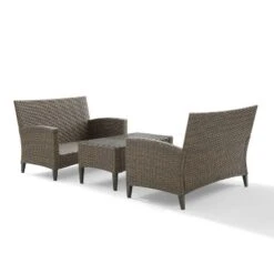 Rockport 3pc Outdoor Wicker Loveseat Seating Set - Crosley -Crosley shop GUEST 5ba8e210 2803 465b a14c 468ce9e6f0db