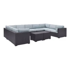 Biscayne 7pc Outdoor Wicker Sectional Set With 2 Coffee Tables - Mist - Crosley 7 Biscayne 7pc Outdoor Wicker Sectional Set With 2 Coffee Tables - Mist - Crosley -Crosley shop GUEST 5c1d3e69 1572 421b 8b60 2ce772949b4d