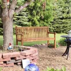 Sunnydaze Decor Sunnydaze Outdoor Solid Teak Wood With Light Stained Finish Patio Garden Bench Seat - 60" - Light Brown -Crosley shop GUEST 5cfaf2e1 e585 434d a21f 5e7f679119f9