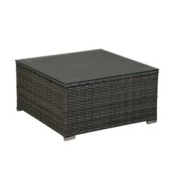 5pc Rattan Wicker Outdoor Conversation Set - Gray/Red - GODEER -Crosley shop GUEST 5d62bb67 f999 4f86 ac57 214ac200a9b0