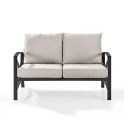 Kaplan Outdoor Metal Loveseat - Oatmeal/Bronze - Crosley -Crosley shop GUEST 5eb0c3a2 ab57 4759 aed9 5f5f77b50c4a