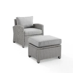 Bradenton 2pc Outdoor Wicker Arm Chair & Ottoman Set - Crosley -Crosley shop GUEST 5eb45e47 bc52 46a6 adef 219fe2958185