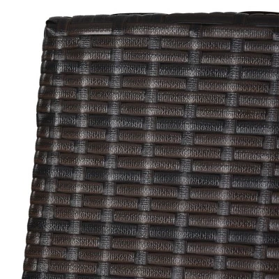 5-Piece Patio Rattan Dining Table Set , Counter Height PE Wicker Dining Table Set With Umbrella Hole And 4 Foldable Chairs, Brown-ModernLuxe 7 5-Piece Patio Rattan Dining Table Set , Counter Height PE Wicker Dining Table Set With Umbrella Hole And 4 Foldable Chairs, Brown-ModernLuxe - Image 7