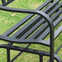Outsunny Patio Glider Bench Outdoor Swing Rocking Chair Loveseat With Power Coated Sturdy Steel Frame, Black 11 Outsunny Patio Glider Bench Outdoor Swing Rocking Chair Loveseat With Power Coated Sturdy Steel Frame, Black -Crosley shop GUEST 5fe5df9a 323e 467c 840e bba0e02bca5a