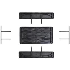 Gardenised Gray Outdoor Foldable Woodgrain Portable Picnic Table Set, 5 Feet Long -Crosley shop GUEST 6071aec4 9ca7 44f3 bf0c 4834819013ef