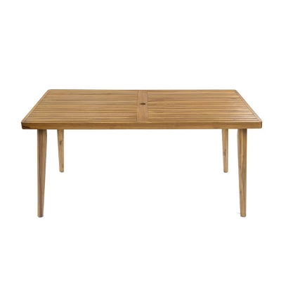 7-Piece Outdoor Patio Dining Set With Aluminum Chairs And Light Gray Cushions, Acacia Wood Table For Backyard Or Garden Dining - Maison Boucle 5 7-Piece Outdoor Patio Dining Set With Aluminum Chairs And Light Gray Cushions, Acacia Wood Table For Backyard Or Garden Dining - Maison Boucle - Image 5