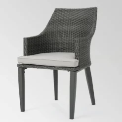 Hillhurst 4pk Wicker Dining Chairs Gray - Christopher Knight Home -Crosley shop GUEST 61a5d074 4588 4344 86e1 7093298bf231