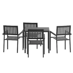 Flash Furniture Harris 5 Piece Commercial Indoor/Outdoor Table And Chairs With Black Poly Resin Slatted Backs And Seats 20 Flash Furniture Harris 5 Piece Commercial Indoor/Outdoor Table And Chairs With Black Poly Resin Slatted Backs And Seats -Crosley shop GUEST 6205964c 0078 408c a5eb 38408a39bc47