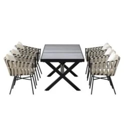Outdoor Patio Dining Set With Woven Chairs And Extendable Table, 7-Piece Garden Furniture Set Expands From 62.9 To 82.6 Inches-Maison Boucle -Crosley shop GUEST 63ae0a7d 03a5 45ec a7b4 183270709ae5
