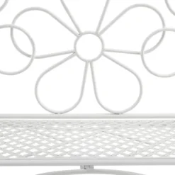 36" X 45" Daisy Metal Garden Bench White - Alpine Corporation -Crosley shop GUEST 63f36475 df3e 4f09 adf8 fe6ef5f2c538
