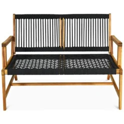 Costway 2-Person Patio Acacia Wood Bench Loveseat Chair Garden Furniture BlackGreyTurquoise 16 Costway 2-Person Patio Acacia Wood Bench Loveseat Chair Garden Furniture BlackGreyTurquoise -Crosley shop GUEST 640dbd3b 4016 48af 88c5 bd179ade4af5