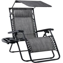 Best Choice Products Folding Zero Gravity Recliner Patio Lounge Chair W/ Canopy Shade, Headrest, Tray -Crosley shop GUEST 64319de2 4d97 46ce b6db 63a82879d423