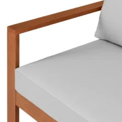 Grafton Eucalyptus 2 Seat Outdoor Bench With Cushions - Gray/Natural - Alaterre Furniture -Crosley shop GUEST 64d44b41 5134 4901 83a4 37134f3a4dd8