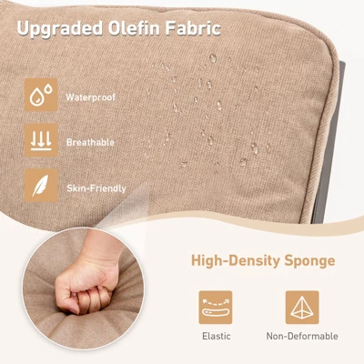 Tangkula Set Of 3 Swivel Bar Height Bistro Set Cushioned Table Stools Furniture Patio Outdoor 3 Tangkula Set Of 3 Swivel Bar Height Bistro Set Cushioned Table Stools Furniture Patio Outdoor - Image 3