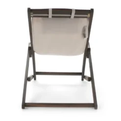 Nikki Set Of 2 Wood And Canvas Sling Chair - Beige - Christopher Knight Home