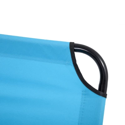 Outsunny Foldable Outdoor Chaise Lounge Chair, 5-Level Reclining Camping Tanning Chair With Strong Oxford Fabric For Beach, Patio, Pool, Sky Blue 4 Outsunny Foldable Outdoor Chaise Lounge Chair, 5-Level Reclining Camping Tanning Chair With Strong Oxford Fabric For Beach, Patio, Pool, Sky Blue - Image 4