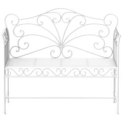 Outsunny 44.75" Antique-Style Outdoor Patio Garden Bench, Metal Loveseat With Ivy Pattern On The Backrest, Cream White -Crosley shop GUEST 658c3a23 15e5 45e0 a116 7904a8dcad03