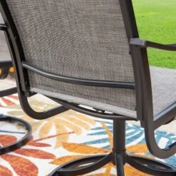 7pc Patio Dining Set With Rectangle Table With 2.6" Umbrella Hole & Metal Sling Arm Chairs - Captiva Designs -Crosley shop GUEST 65ea9eef 9d40 4137 b836 3f33c03752cb