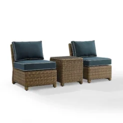 Bradenton 3pc Wicker Armless Chairs With Side Table - Crosley 33 Bradenton 3pc Wicker Armless Chairs With Side Table - Crosley -Crosley shop GUEST 66ac2e45 b2a0 4f91 9a74 69d3d235126c