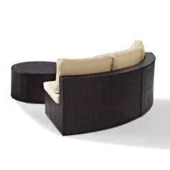 Catalina 2pc Outdoor Wicker Sectional Set - Sand - Crosley -Crosley shop GUEST 66ba50d4 bac2 4958 be74 8ba584ad2ba1