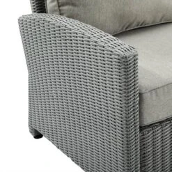 Bradenton 3pc Outdoor Wicker Sofa & 2 Ottoman Set - Gray/Gray - Crosley -Crosley shop GUEST 66fc6e6e 9a41 497a 92fd 8023040bf3fd 2
