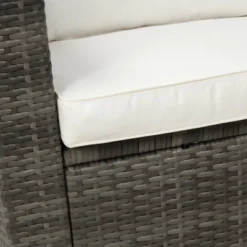 4pc Wicker Patio Conversation Set With Cushions - Gray/Beige - GODEER -Crosley shop GUEST 684978b9 68b6 4a3b bbf7 4a3b10dd027c