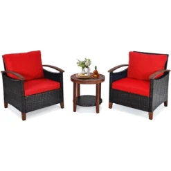 Tangkula 3-Piece Patio Rattan Bistro Set Acacia Wood Frame Sofa And Side Table 24 Tangkula 3-Piece Patio Rattan Bistro Set Acacia Wood Frame Sofa And Side Table -Crosley shop GUEST 6850ffd4 62c2 40d5 8f5d e533efad68f7