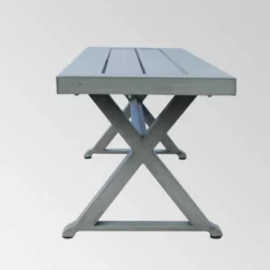 Lamphere Rectangle Aluminum Modern Dining Bench Dark Gray - Christopher Knight Home 6 Lamphere Rectangle Aluminum Modern Dining Bench Dark Gray - Christopher Knight Home -Crosley shop GUEST 689b1139 8827 4b14 b680 4fca6fcc5ebe