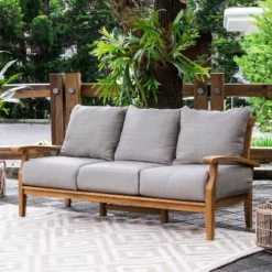 Caterina Teak Patio Sofa With Cushion - Beige - Cambridge Casual -Crosley shop GUEST 68c17004 f55a 4d8c b003 d844adb3c9e3