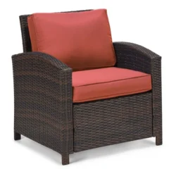 6pc Wicker Outdoor Conversation Set With Cushions & Ottomans - Orange - EDYO LIVING -Crosley shop GUEST 696a6d5d 33c4 4d7c 8f0e 782ed2b1b95c