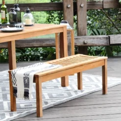 Chester Outdoor Teak Wood Backless Bench - Cambridge Casual -Crosley shop GUEST 69e1f05e 258c 46a1 b4bc 57a3550caea8