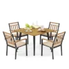 Costway 5 Pieces Patio Dining Set Outdoor Dining Table And Chairs With Cushions