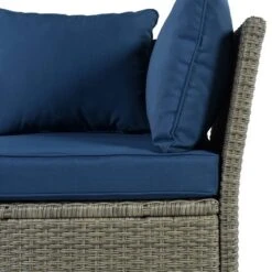 5pc Outdoor Wicker Conversation Set With Cushions - Blue - GODEER -Crosley shop GUEST 6bc094cb 6399 4afd b392 09eca0db0232