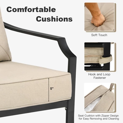 Costway 4 PCS Patio Furniture Set Cushion Sofa Loveseat Sectional Garden Deck Poolside 7 Costway 4 PCS Patio Furniture Set Cushion Sofa Loveseat Sectional Garden Deck Poolside - Image 7