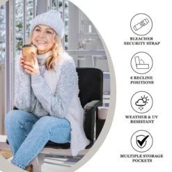 Flash Furniture Malta Portable Heated Reclining Stadium Chair With Armrests, Padded Back & Heated Seat With Dual Storage Pockets And Backpack Straps -Crosley shop GUEST 6c41b7a3 8243 4c53 a649 9536fbd83c34