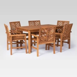 7pc Slatted Chevron Acacia Patio Dining Set - Saracina Home 23 7pc Slatted Chevron Acacia Patio Dining Set - Saracina Home -Crosley shop GUEST 6c5a38cb 01f2 4a50 903c b27f64f7a8ce