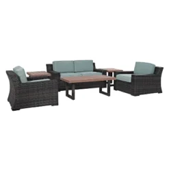 Beaufort 6pc Outdoor Wicker Conversation Set - Mist - Crosley -Crosley shop GUEST 6c9fdbad a590 42c4 be11 6e453b08d4e8