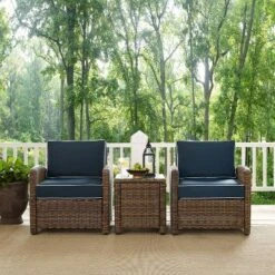 Bradenton 3pc Outdoor Wicker Seating Set With Two Chairs & Table Navy - Crosley -Crosley shop GUEST 6d761c58 45ca 4231 b0ac 3694128566c8