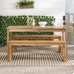 3pc Acacia Wood X Design Outdoor Patio Dining Set - Brown - Saracina Home -Crosley shop GUEST 6d770303 bf3b 4b8f af2d 632862928d22