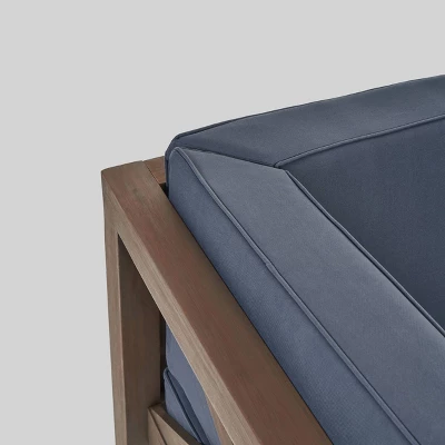 8pc Brava Acacia Sectional Patio Sofa Set -Gray Christopher Knight Home 3 8pc Brava Acacia Sectional Patio Sofa Set -Gray Christopher Knight Home - Image 3