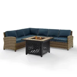 Bradenton 5pc Outdoor Wicker Sectional Set With Fire Table - Crosley -Crosley shop GUEST 6e6aeedc c12f 4232 b49f 126d76afc1c6