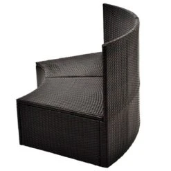 4pc Wicker Half-Moon Patio Set With Cushions - Brown/Beige - GODEER -Crosley shop GUEST 708137cf 2543 47e4 8912 74257c1b1a0b