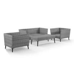 Richland 4pc Outdoor Wicker Conversation Set - Charcoal - Crosley -Crosley shop GUEST 70f08b9d cef2 4d4c bc17 eaac16ff039b