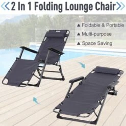 Outsunny 2-in-1 Folding Patio Lounge Chair W/ Pillow, Outdoor Portable Sun Lounger Reclining To 120°/180°, Oxford Fabric 19 Outsunny 2-in-1 Folding Patio Lounge Chair W/ Pillow, Outdoor Portable Sun Lounger Reclining To 120°/180°, Oxford Fabric -Crosley shop GUEST 726f05f4 3d64 4cdc bc8f a9abb2e5605e