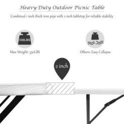 Costway Picnic Table Bench Set Outdoor Backyard Patio Garden Party Dining All Weather White -Crosley shop GUEST 73e6f647 be31 481a 9904 a89bf7b62cd9