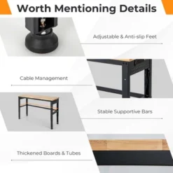 Costway 53" Adjustable Height Workbench 1760lbs Capacity Workstation W/ Power Outlets -Crosley shop GUEST 7470c67e 9964 4054 ab65 c20f1cd45191