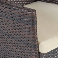 Flamingo 9pc Wood And Wicker Dining Set Dark Brown/Multibrown/Beige - Christopher Knight Home -Crosley shop GUEST 75578949 7a06 408b 8a5e 1f64bf5b3130