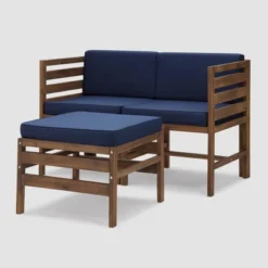 3pc Modular Acacia Wood Patio Chat Set With Cushions - Saracina Home -Crosley shop GUEST 75715dfc 345c 4dac 84f9 12b8f90851ce